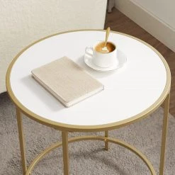 Red Living Beistelltisch Poygan II - Weiß / Gold 13 Red Living Beistelltisch Poygan II - Weiß / Gold -Wohnzimmermöbel boutique en ligne 1000355204 220601 031 DETAILS P000000001000355204