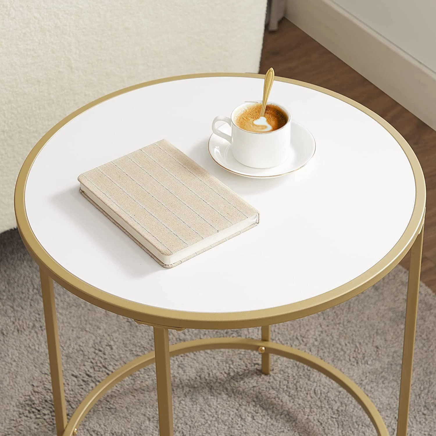 Red Living Beistelltisch Poygan II - Weiß / Gold 5 Red Living Beistelltisch Poygan II - Weiß / Gold – Bild 5