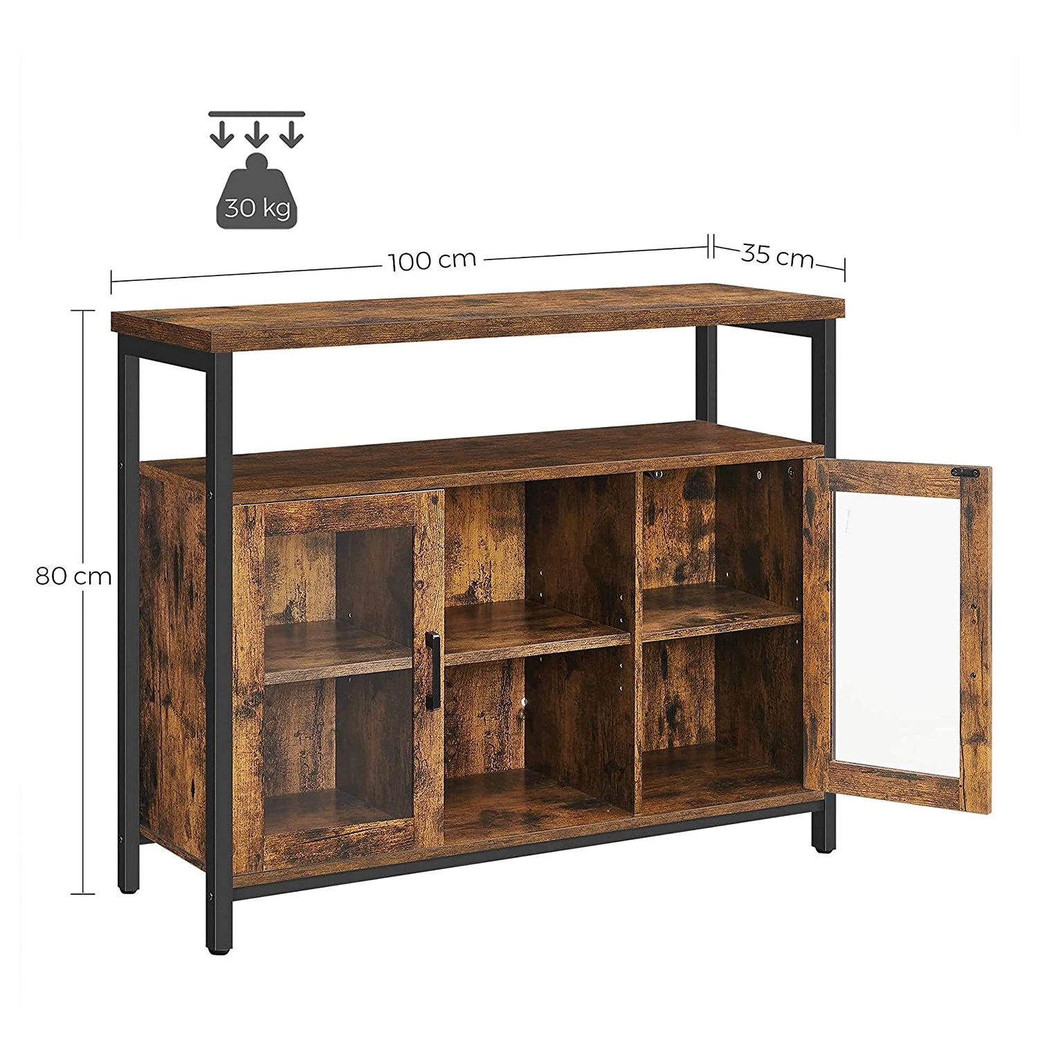 Red Living Kommode Toulouse I - Braun / Schwarz 7 Red Living Kommode Toulouse I - Braun / Schwarz – Bild 7