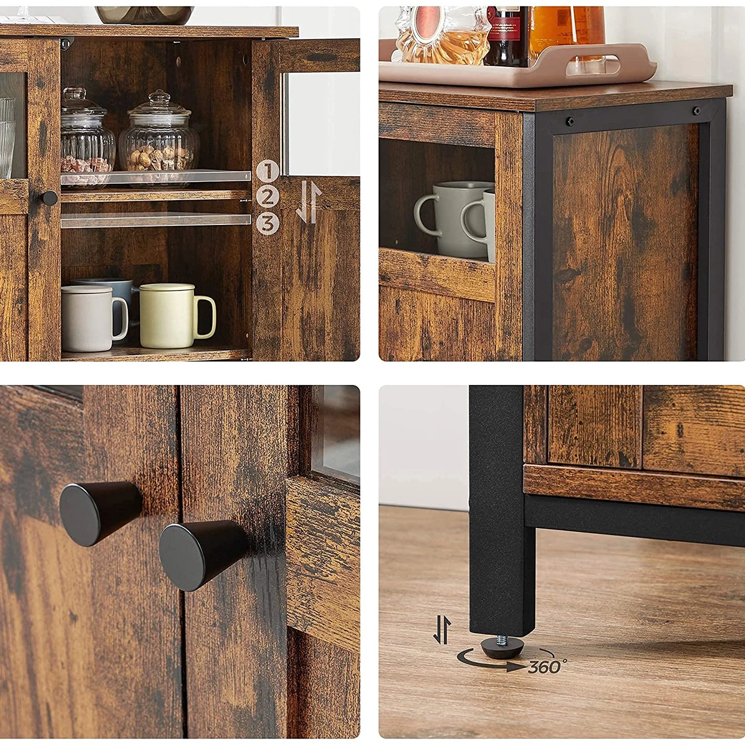 Red Living Kommode Toulouse III - Braun / Schwarz 8 Red Living Kommode Toulouse III - Braun / Schwarz – Bild 8