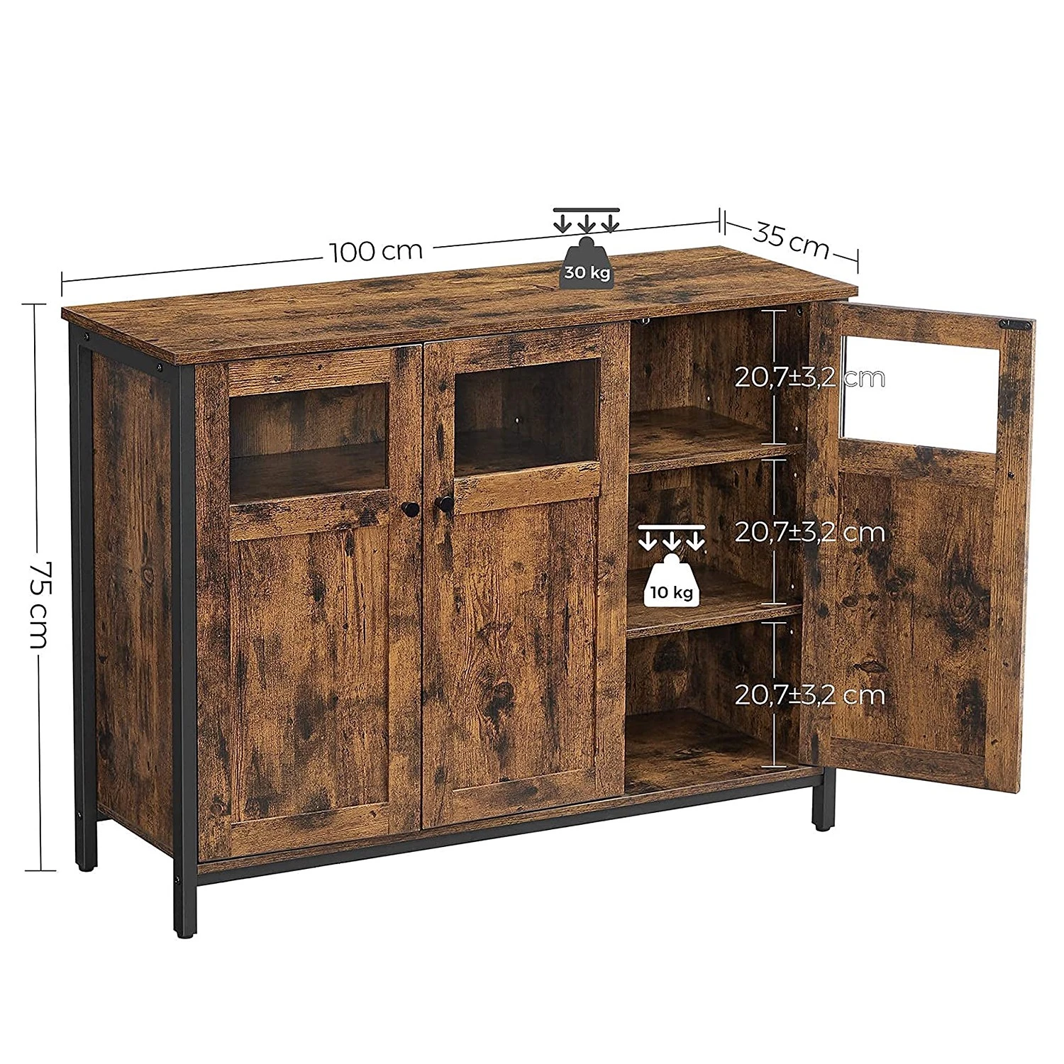 Red Living Kommode Toulouse III - Braun / Schwarz 9 Red Living Kommode Toulouse III - Braun / Schwarz – Bild 9