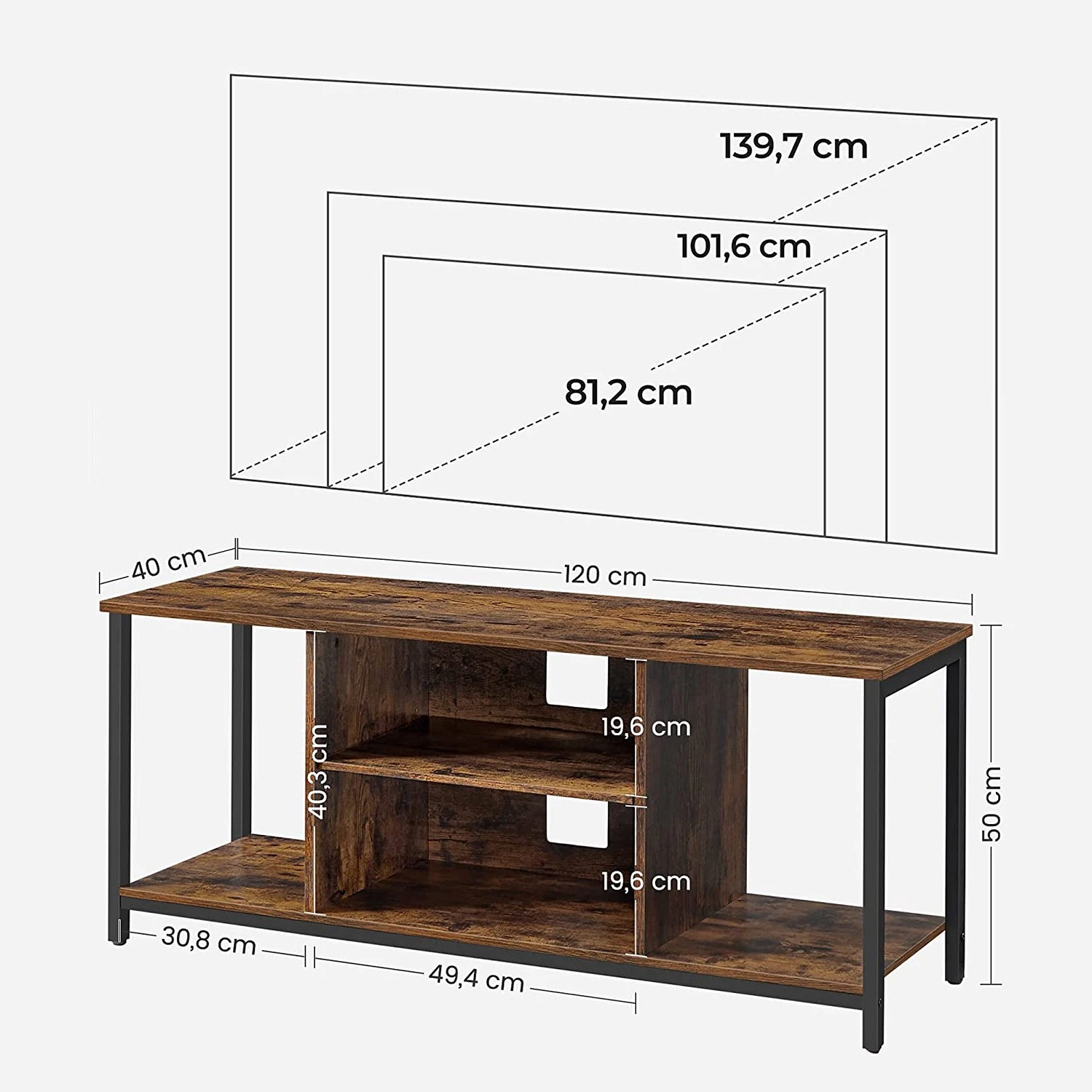 Red Living TV-Rack Leesville - Braun / Schwarz 9 Red Living TV-Rack Leesville - Braun / Schwarz – Bild 9
