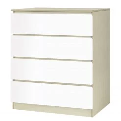 Norrwood Kommode Splendid Night - Hochglanz Weiß / Eiche Sonoma Dekor