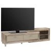 Loftscape TV-Lowboard Verdille - Hochglanz Beige / Eiche Antik Dekor