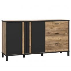 Red Living Sideboard Vallegrande I - Alpenkiefer Dekor / Schwarz
