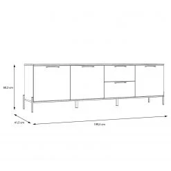 Loftscape Sideboard Ozora III - Hochglanz Weiß / Matt Weiß -Wohnzimmermöbel boutique en ligne 1000356706 220603 500 SKETCH DETAILS P000000001000356706 sketch