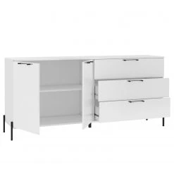 Loftscape Sideboard Ozora II - Hochglanz Weiß / Matt Weiß -Wohnzimmermöbel boutique en ligne 1000356715 220603 032 DETAILS P000000001000356715
