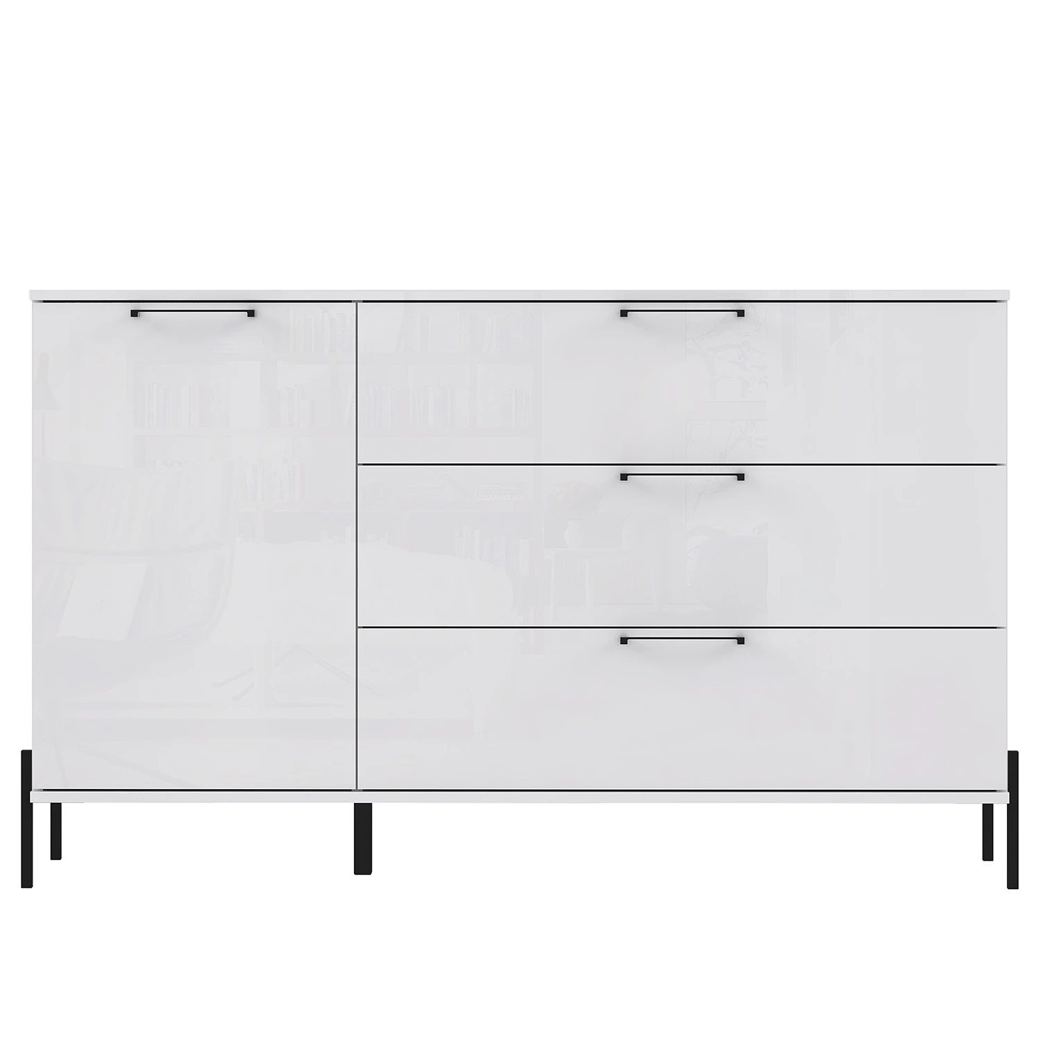 Loftscape Sideboard Ozora I - Hochglanz Weiß / Matt Weiß 3 Loftscape Sideboard Ozora I - Hochglanz Weiß / Matt Weiß – Bild 3