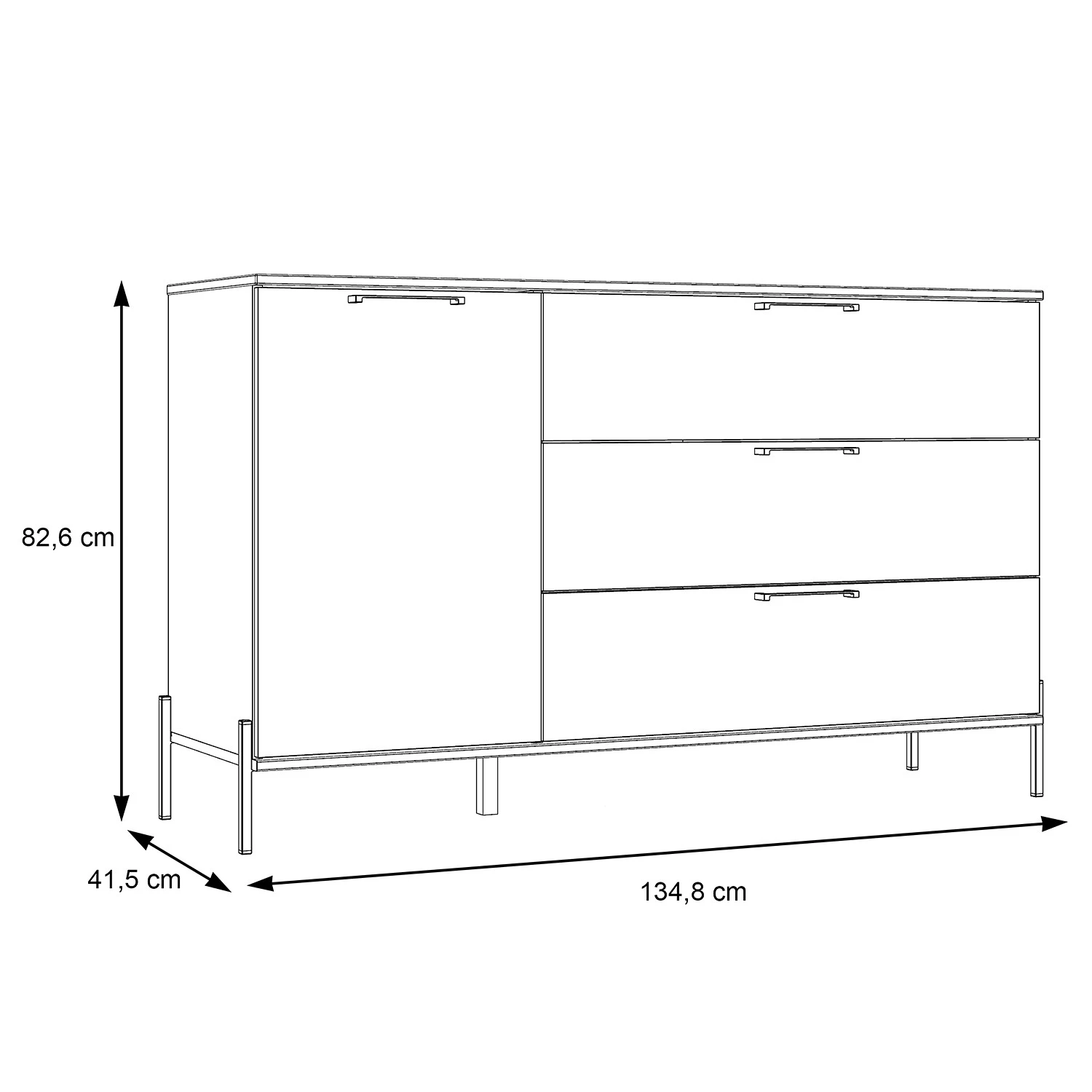 Loftscape Sideboard Ozora I - Hochglanz Weiß / Matt Weiß 6 Loftscape Sideboard Ozora I - Hochglanz Weiß / Matt Weiß – Bild 6