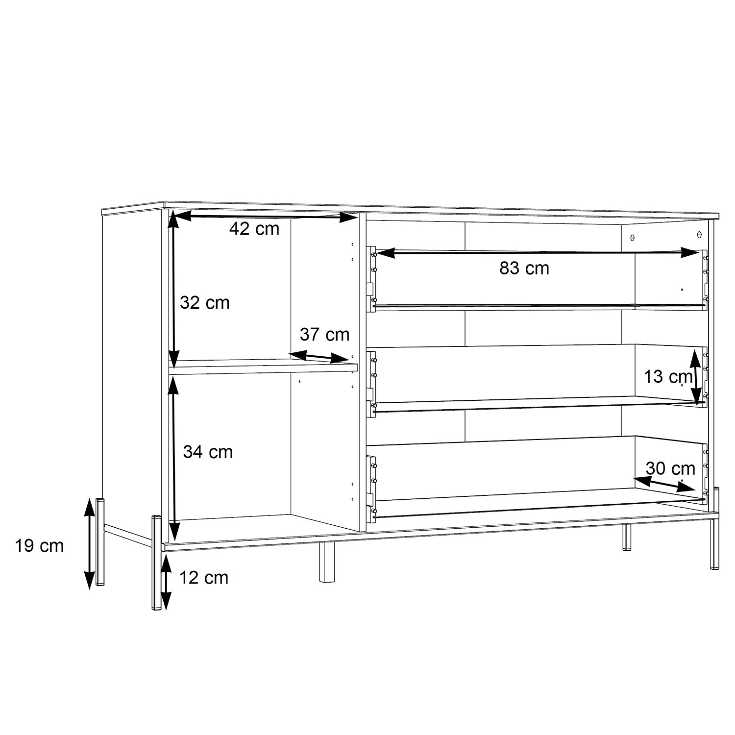 Loftscape Sideboard Ozora I - Hochglanz Weiß / Matt Weiß 7 Loftscape Sideboard Ozora I - Hochglanz Weiß / Matt Weiß – Bild 7