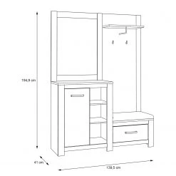 Loftscape Kompaktgarderobe Verolme - Eiche Dekor 12 Loftscape Kompaktgarderobe Verolme - Eiche Dekor -Wohnzimmermöbel boutique en ligne 1000356731 220603 500 SKETCH DETAILS P000000001000356731 sketch