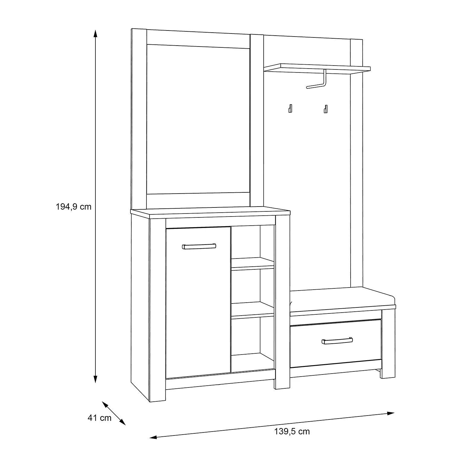 Loftscape Kompaktgarderobe Verolme - Eiche Dekor 6 Loftscape Kompaktgarderobe Verolme - Eiche Dekor – Bild 6