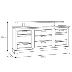 Ridgevalley Sideboard New Dessa II - Kiefer Weiß Dekor -Wohnzimmermöbel boutique en ligne 1000357995 220616 501 SKETCH DETAILS P000000001000357995 sketch