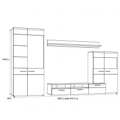 Loftscape Wohnwand Taradale (4-teilig) - Inkl. Beleuchtung - Eiche Sonoma Dekor -Wohnzimmermöbel boutique en ligne 1000357998 220616 500 SKETCH DETAILS P000000001000357998 sketch