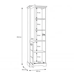 Ridgevalley Standvitrine New Dessa - Kiefer Weiß Dekor -Wohnzimmermöbel boutique en ligne 1000357999 220616 501 SKETCH DETAILS P000000001000357999 sketch