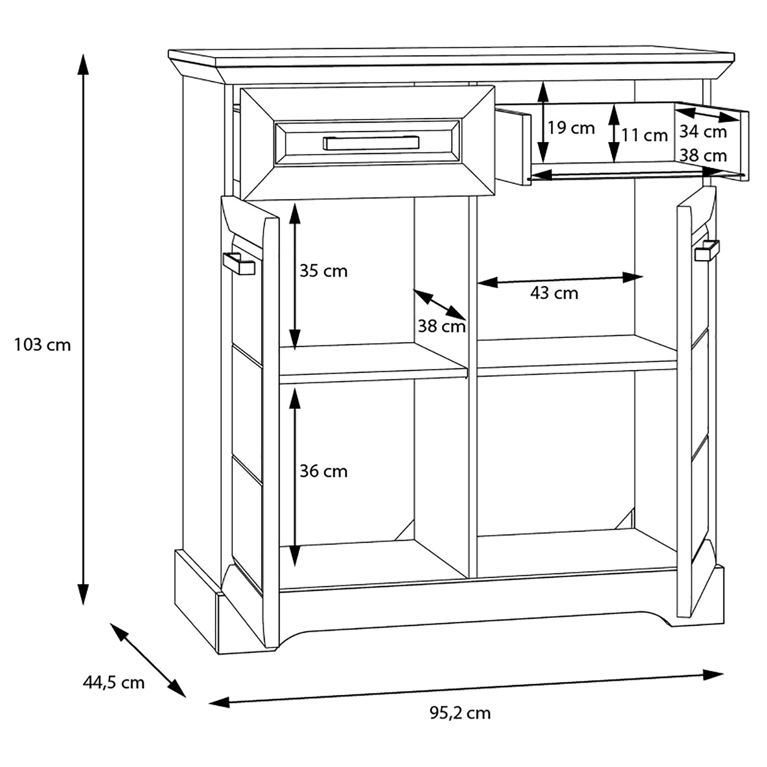 Ridgevalley Kommode New Dessa III - Kiefer Weiß Dekor 9 Ridgevalley Kommode New Dessa III - Kiefer Weiß Dekor – Bild 9