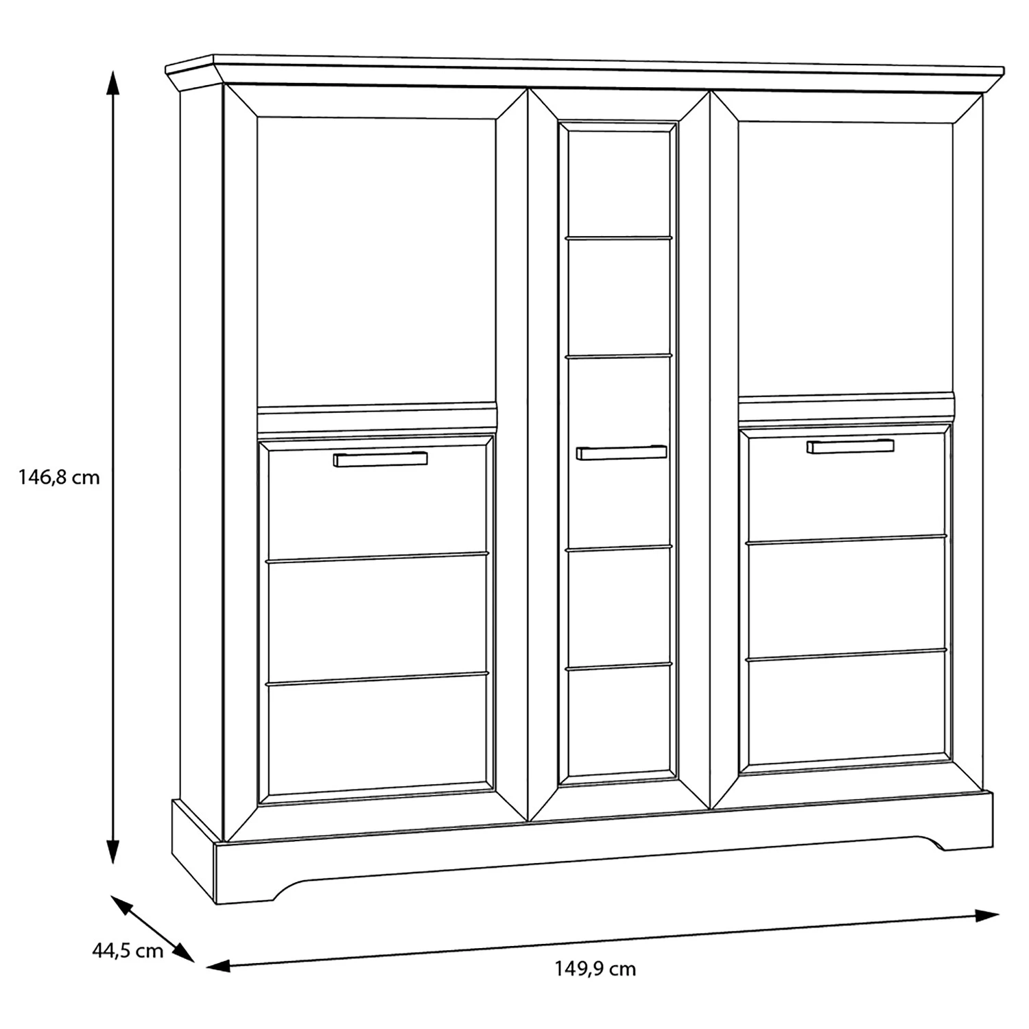 Ridgevalley Highboard New Dessa II - Kiefer Weiß Dekor 8 Ridgevalley Highboard New Dessa II - Kiefer Weiß Dekor – Bild 8