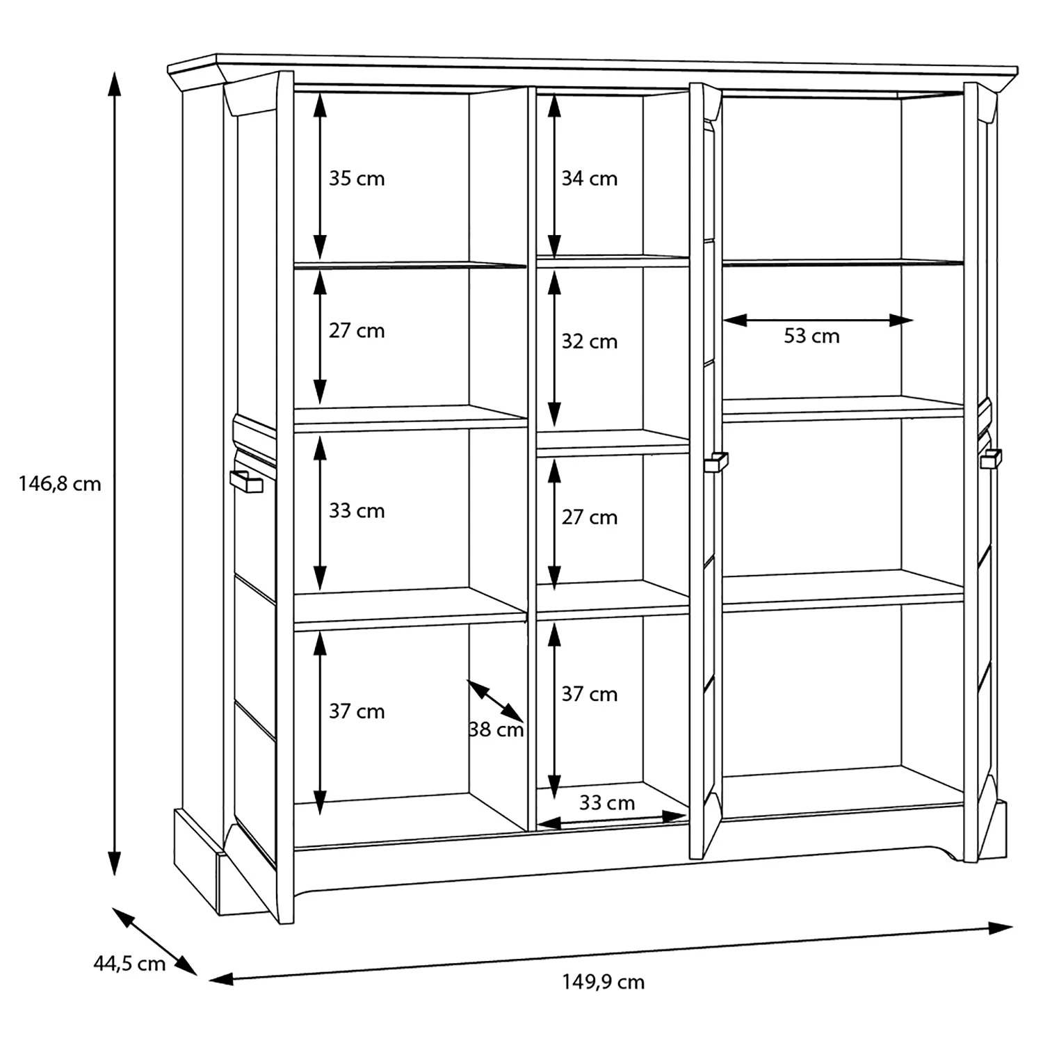Ridgevalley Highboard New Dessa II - Kiefer Weiß Dekor 9 Ridgevalley Highboard New Dessa II - Kiefer Weiß Dekor – Bild 9