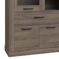 Loftscape Vitrinenchrank Temuco - Eiche Dunkel Dekor -Wohnzimmermöbel boutique en ligne 1000358006 220616 051 DETAILS P000000001000358006