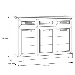 Ridgevalley Sideboard New Dessa III - Kiefer Weiß Dekor 16 Ridgevalley Sideboard New Dessa III - Kiefer Weiß Dekor -Wohnzimmermöbel boutique en ligne 1000358010 220616 500 SKETCH DETAILS P000000001000358010 sketch
