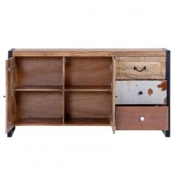 Red Living Sideboard Vallentuna - Mango massiv / Metall - Mango / Schwarz -Wohnzimmermöbel boutique en ligne 1000359913 220621 030 DETAILS P000000001000359913