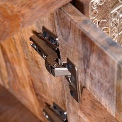 Red Living Sideboard Vallentuna - Mango massiv / Metall - Mango / Schwarz -Wohnzimmermöbel boutique en ligne 1000359913 220621 060 DETAILS P000000001000359913