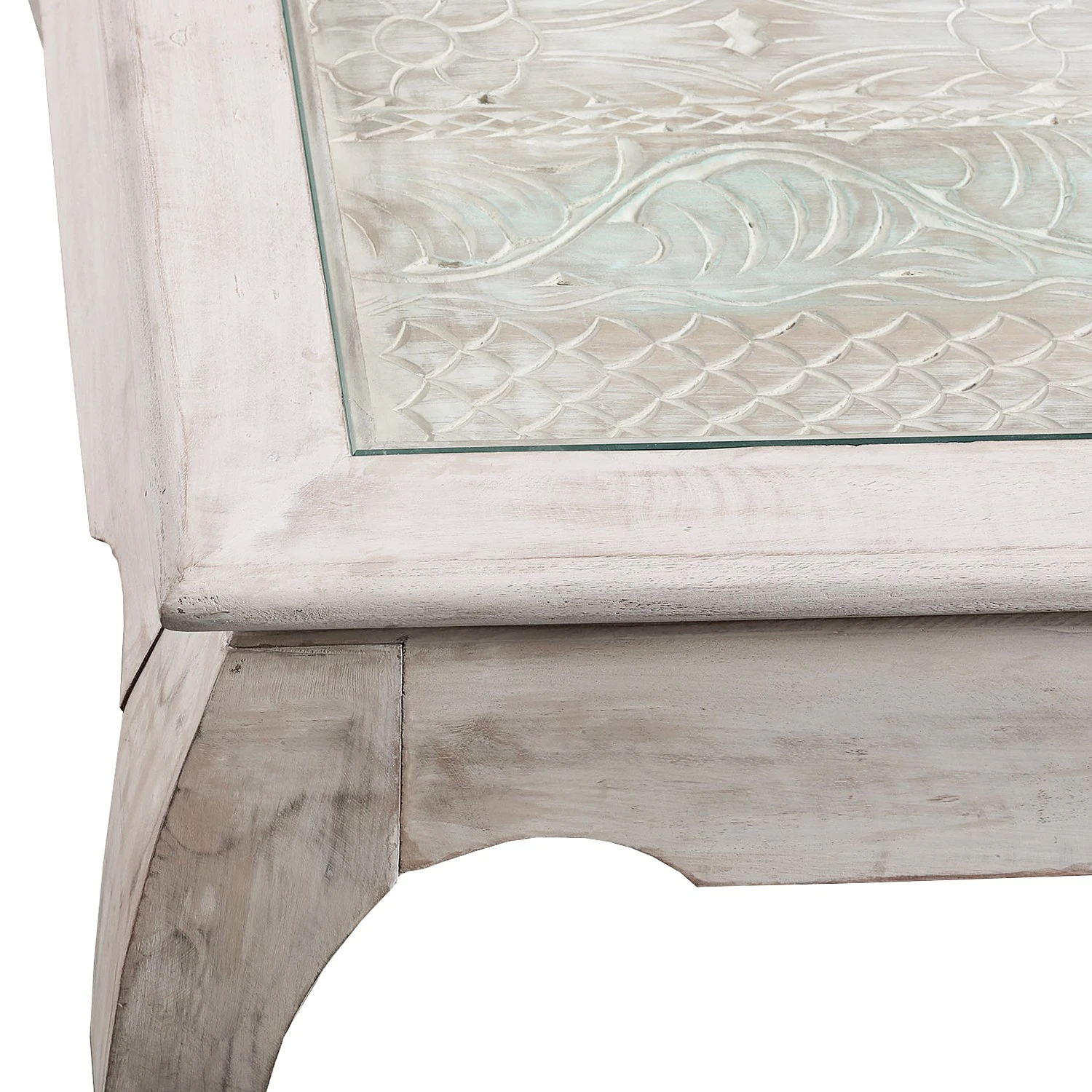 Ridgevalley Couchtisch Missoula - Glas / Mango massiv - Vintage Weiß 7 Ridgevalley Couchtisch Missoula - Glas / Mango massiv - Vintage Weiß – Bild 7