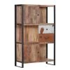 Red Living Highboard Vallentuna - Mango massiv / Metall - Mango / Schwarz