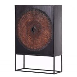 Red Living Highboard Curbar - Mango massiv / Metall - Schwarz