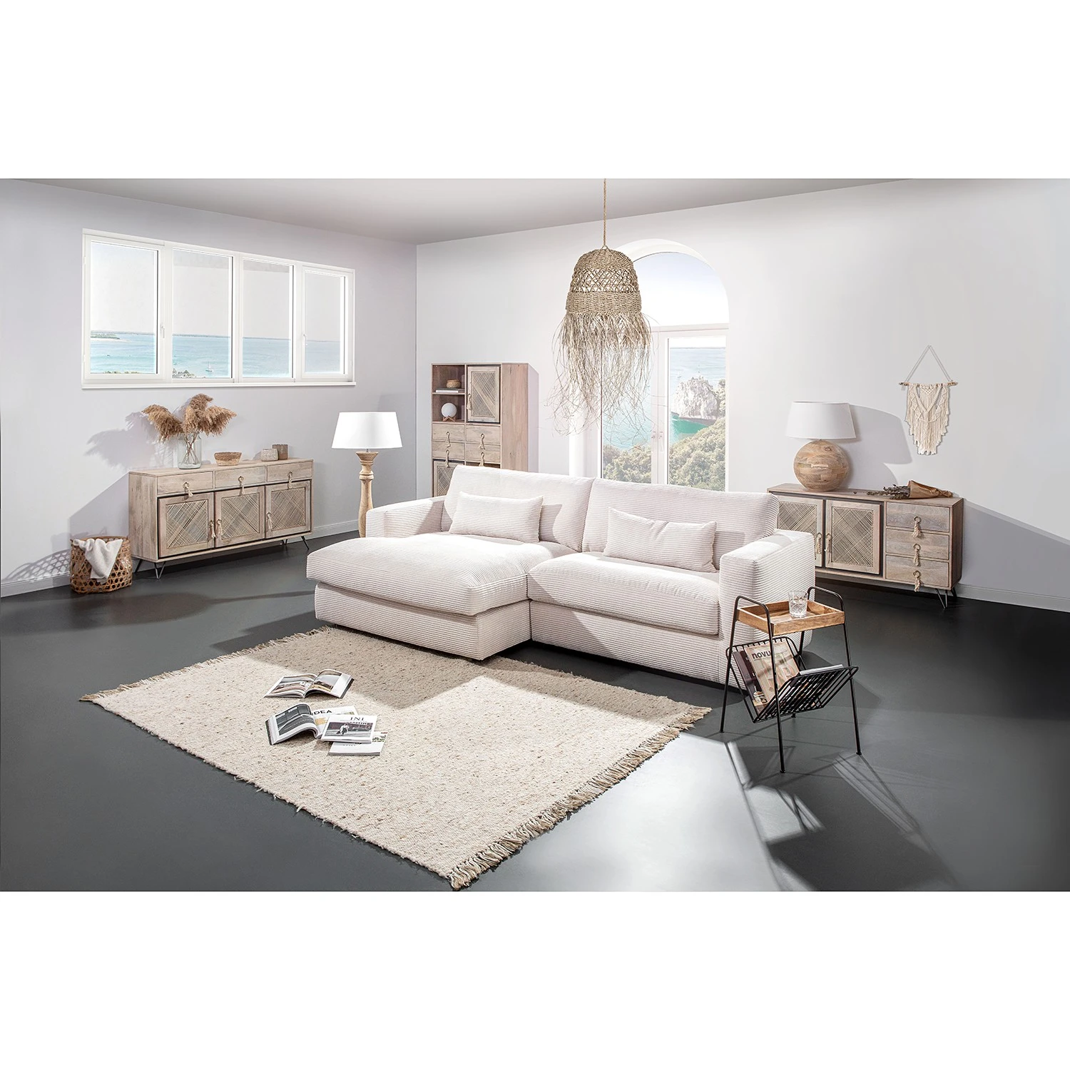 Ridgevalley Sideboard Lumby I - Mango massiv - Mango Hell / Grau 3 Ridgevalley Sideboard Lumby I - Mango massiv - Mango Hell / Grau – Bild 3