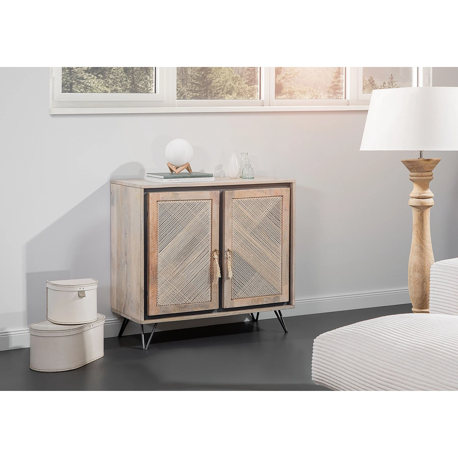 Ridgevalley Kommode Lumby - Mango massiv - Mango Hell / Grau 2 Ridgevalley Kommode Lumby - Mango massiv - Mango Hell / Grau – Bild 2