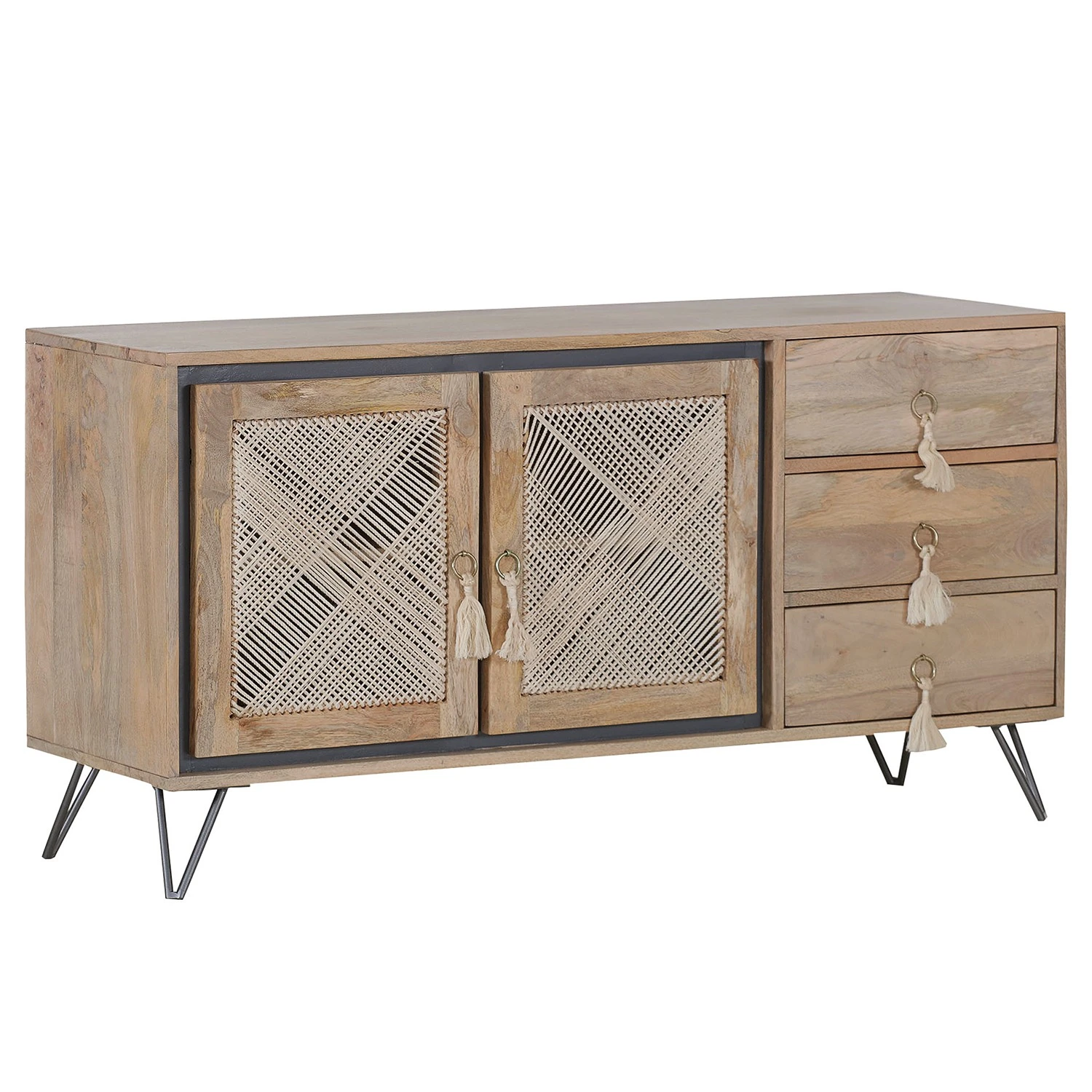 Ridgevalley Sideboard Lumby II - Mango massiv - Mango Hell / Grau 1 Ridgevalley Sideboard Lumby II - Mango massiv - Mango Hell / Grau