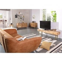 Naturoo TV-Lowboard Yearby - Mango massiv - Mango / Gold