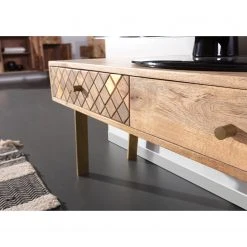 Naturoo TV-Lowboard Yearby - Mango massiv - Mango / Gold -Wohnzimmermöbel boutique en ligne 1000359927 220713 030 DETAILS P000000001000359927