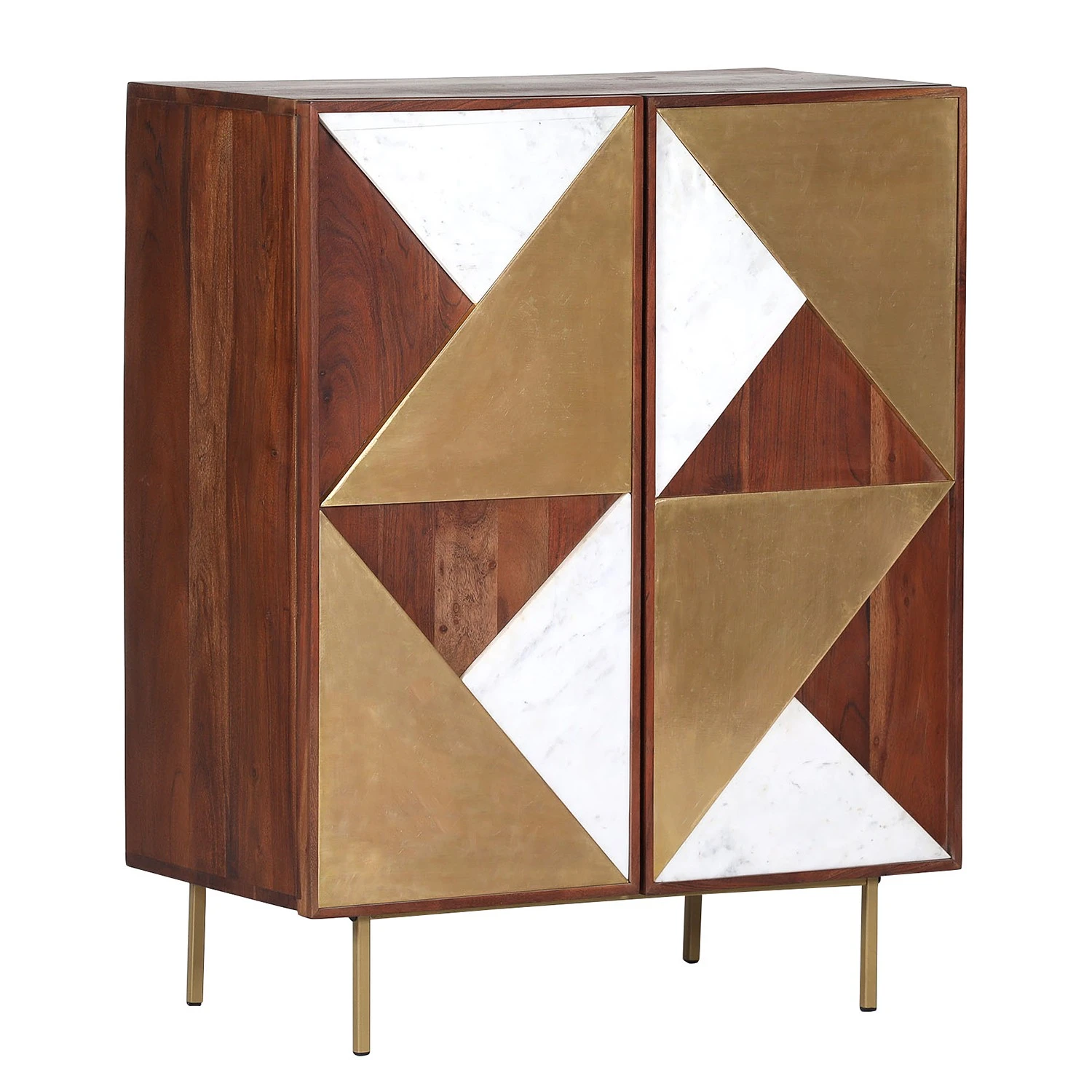 Red Living Kommode Aulnoy - Akazie massiv / Metall - Akazie / Messing 1 Red Living Kommode Aulnoy - Akazie massiv / Metall - Akazie / Messing