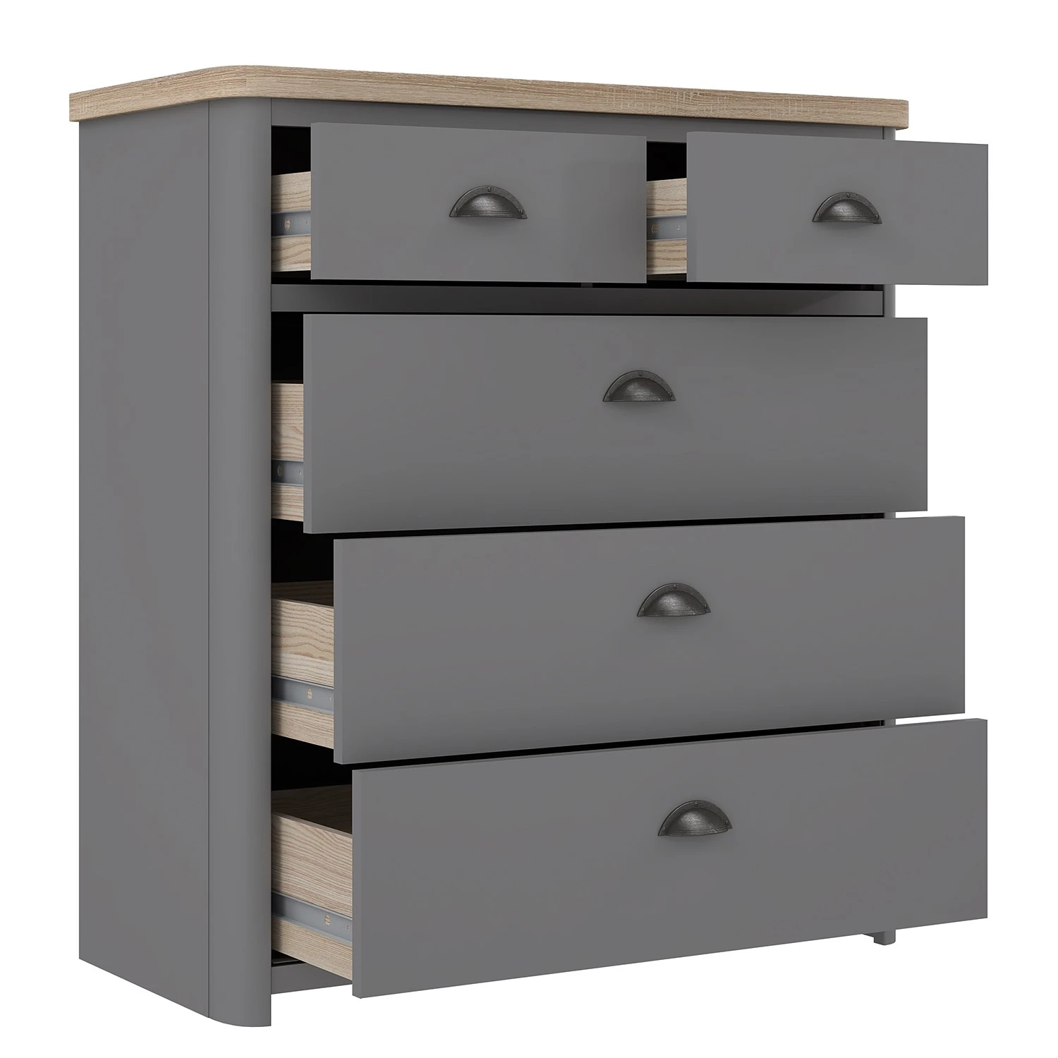 Loftscape Kommode Lanot - Anthrazit / Eiche Sonoma 4 Loftscape Kommode Lanot - Anthrazit / Eiche Sonoma – Bild 4
