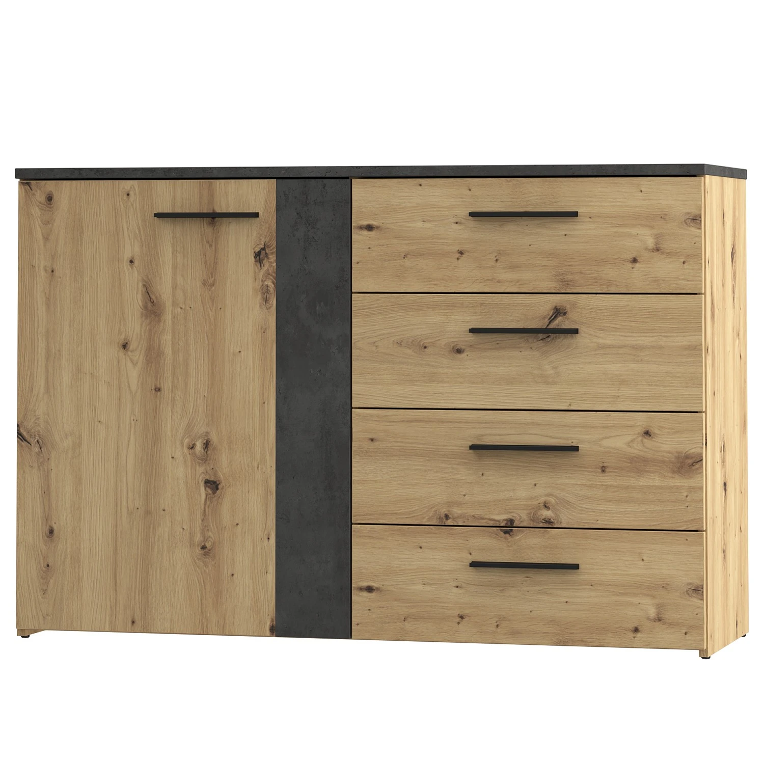 Loftscape Kommode Lucy - Eiche Artisan Dekor / Dunkelgrau Betonoptik 1 Loftscape Kommode Lucy - Eiche Artisan Dekor / Dunkelgrau Betonoptik