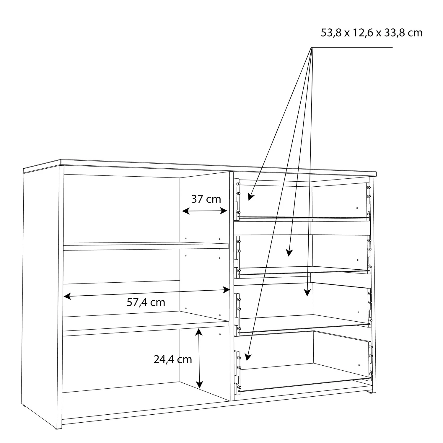 Loftscape Kommode Lucy - Eiche Artisan Dekor / Dunkelgrau Betonoptik 8 Loftscape Kommode Lucy - Eiche Artisan Dekor / Dunkelgrau Betonoptik – Bild 8