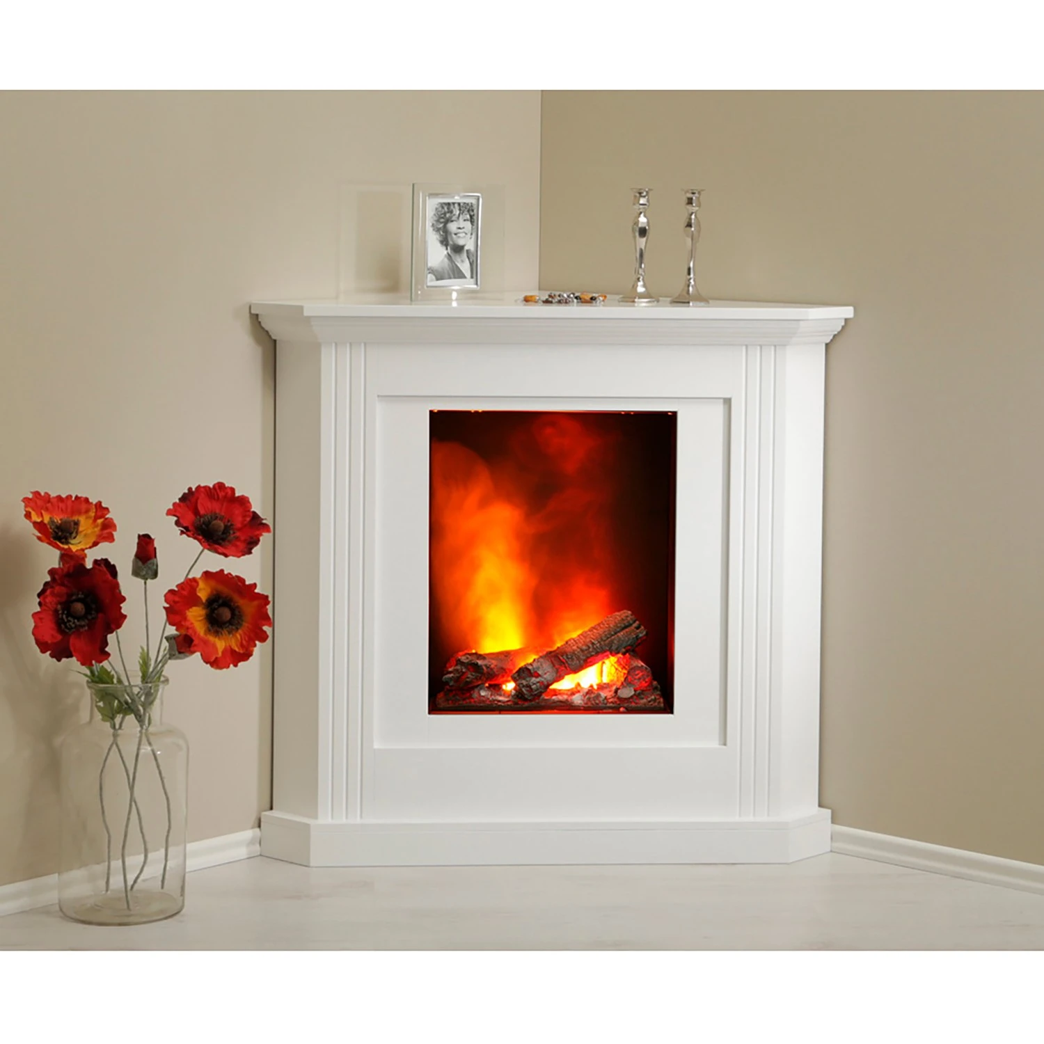 Ridgevalley Elektro-Eckkamin Copenhagen - Brilliantweiß 2 Ridgevalley Elektro-Eckkamin Copenhagen - Brilliantweiß – Bild 2