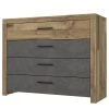 Loftscape Sideboard Rye - Stabeiche Dekor/Betonoptik Dunkelgrau