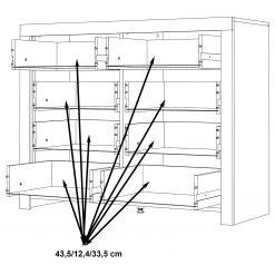 Loftscape Sideboard Rye - Stabeiche Dekor/Betonoptik Dunkelgrau -Wohnzimmermöbel boutique en ligne 1000361837 220824 501 SKETCH DETAILS P000000001000361837 sketch