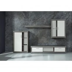 Trendteam Wohnwand Jazz I (4-teilig) - Eiche Grau Dekor / Weiß -Wohnzimmermöbel boutique en ligne 1000362858 220623 021 MOOD DETAILS P000000001000362858 mood