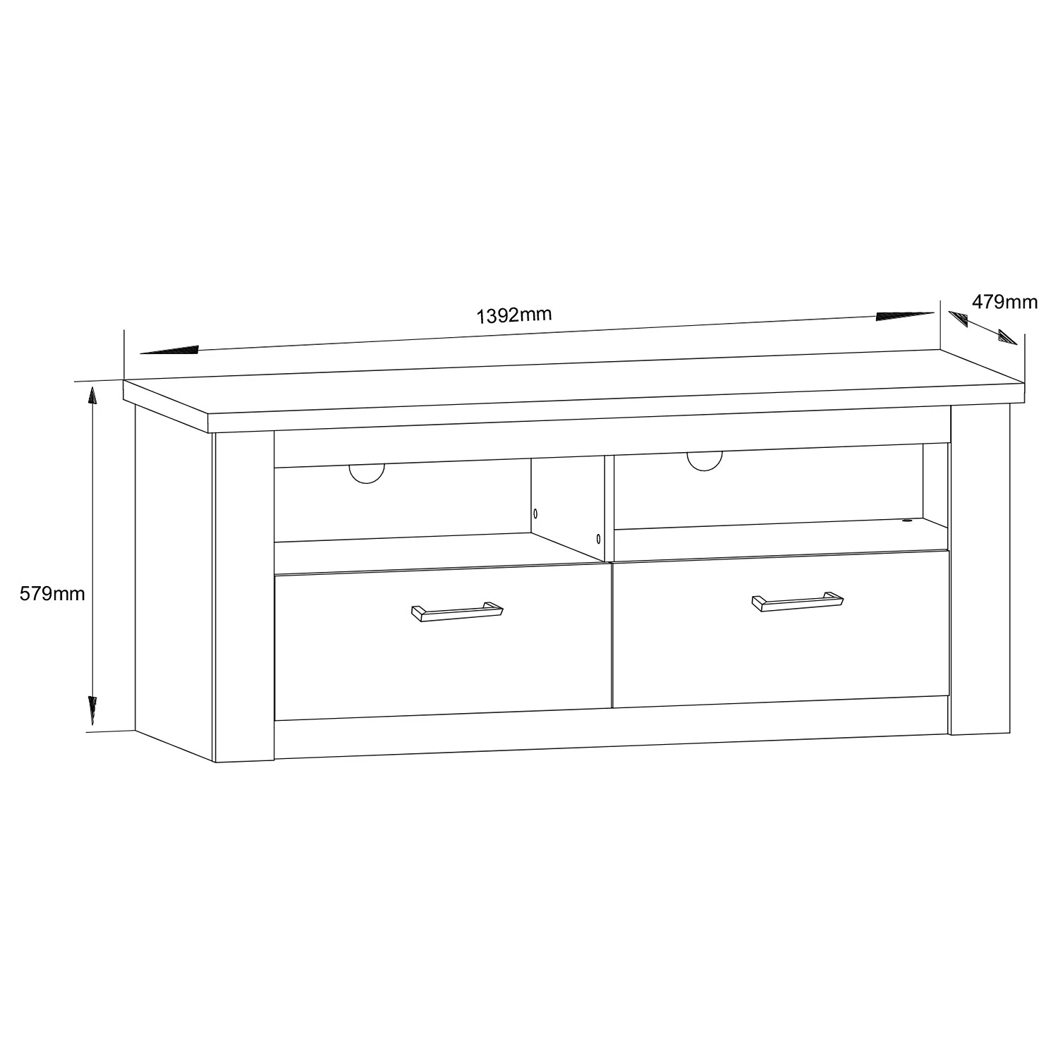 Trendteam TV-Lowboard Georgia - Pinie Weiß Dekor 5 Trendteam TV-Lowboard Georgia - Pinie Weiß Dekor – Bild 5