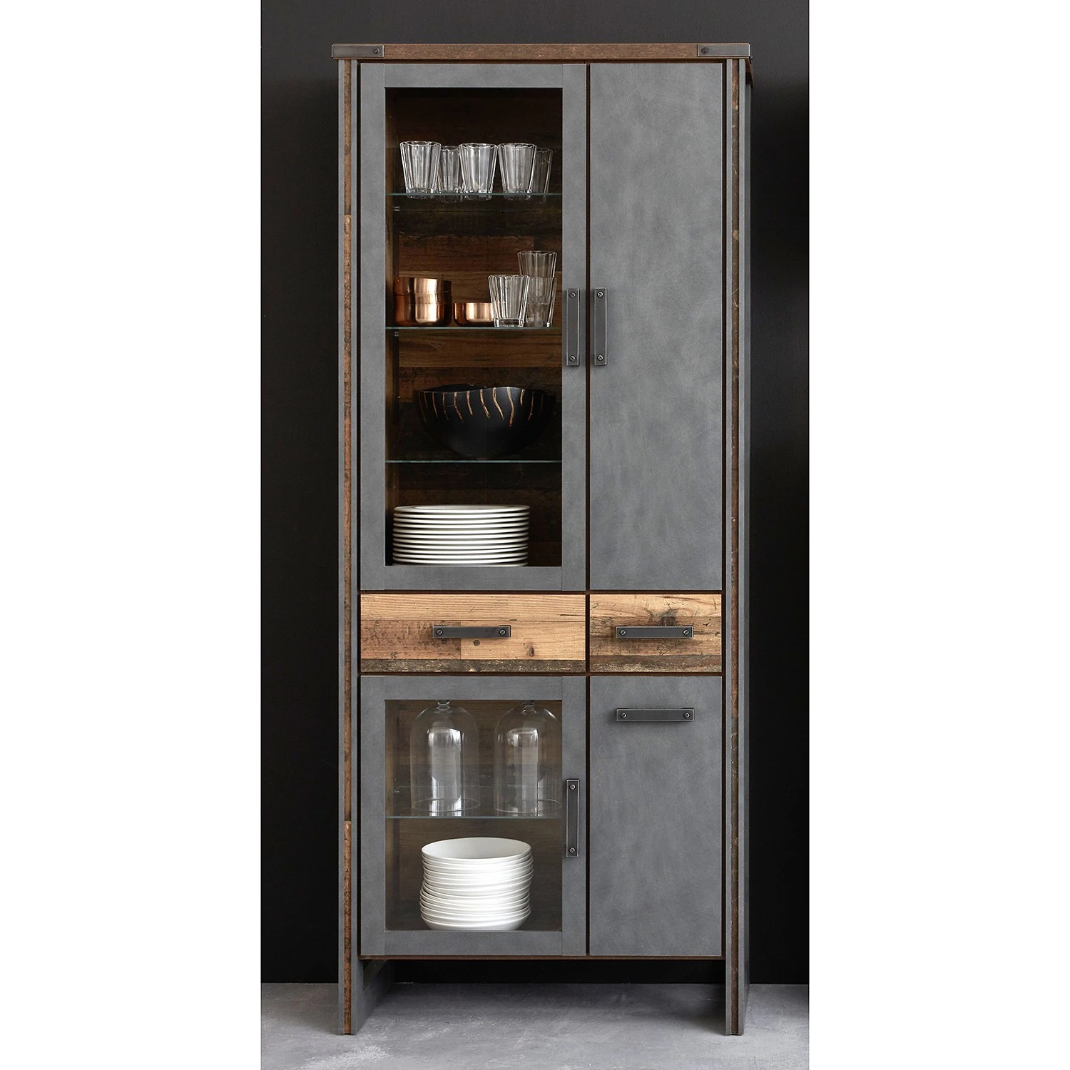 Trendteam Wohnwand Prime II (3-teilig) - Beton Dekor / Altholz Dekor 5 Trendteam Wohnwand Prime II (3-teilig) - Beton Dekor / Altholz Dekor – Bild 5