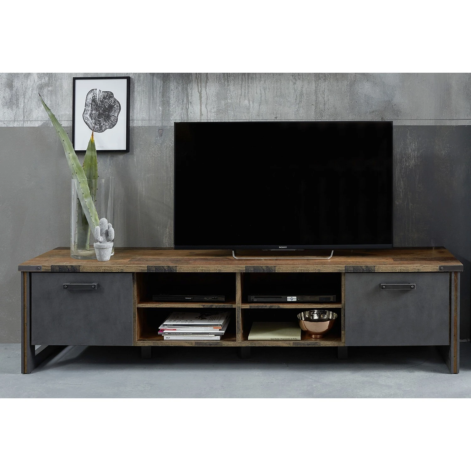 Trendteam Wohnwand Prime II (3-teilig) - Beton Dekor / Altholz Dekor 7 Trendteam Wohnwand Prime II (3-teilig) - Beton Dekor / Altholz Dekor – Bild 7