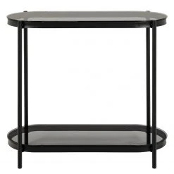 Loftscape Konsolentisch Totowa - Glas / Eisen - Rauchglas / Schwarz 12 Loftscape Konsolentisch Totowa - Glas / Eisen - Rauchglas / Schwarz -Wohnzimmermöbel boutique en ligne 1000362970 220819 030 DETAILS P000000001000362970