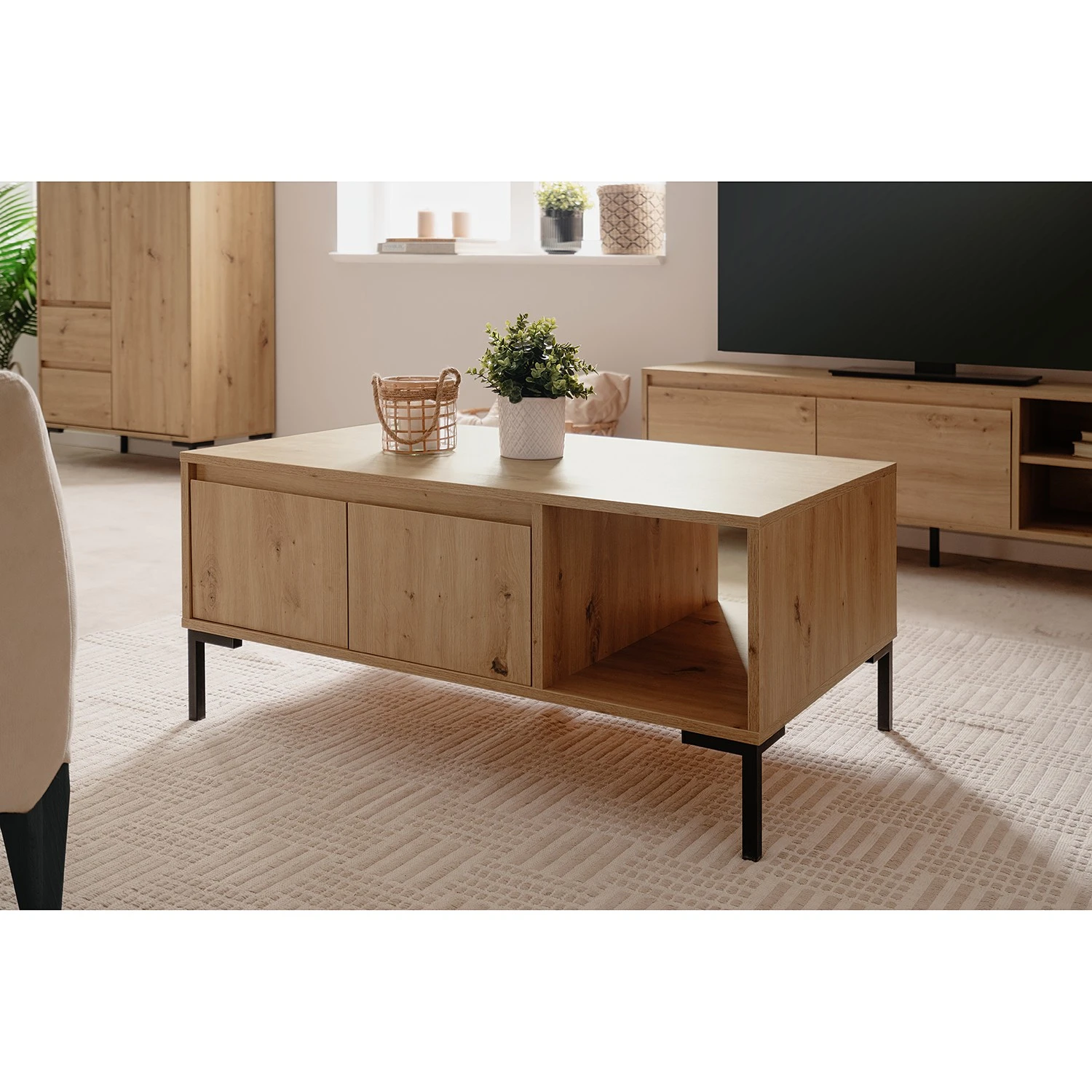 Loftscape Couchtisch Brochet - Eiche Dekor / Schwarz 2 Loftscape Couchtisch Brochet - Eiche Dekor / Schwarz – Bild 2