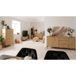 Loftscape Highboard Brochet - Eiche Dekor / Schwarz -Wohnzimmermöbel boutique en ligne 1000363059 220704 024 MOOD DETAILS P000000001000363059 mood