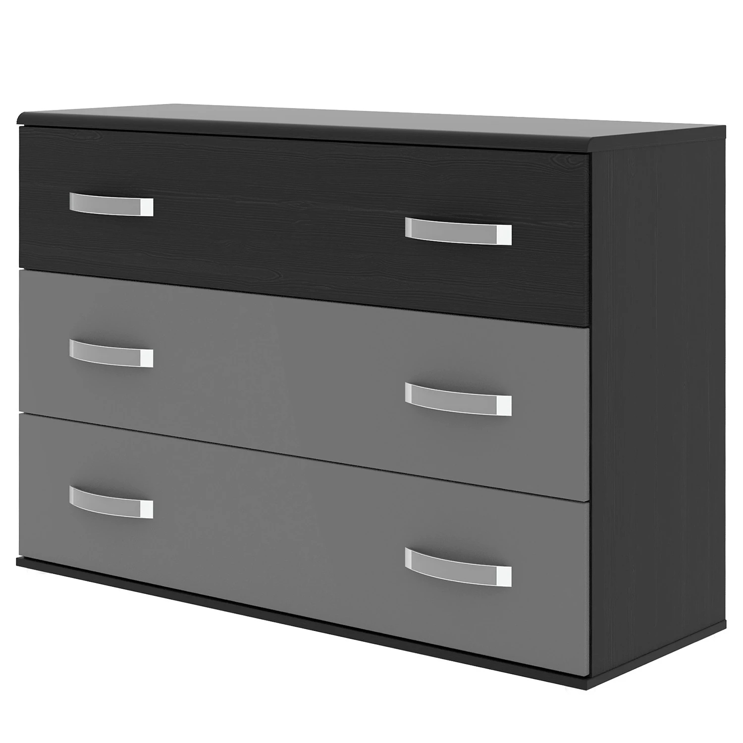 Loftscape Sideboard Asperen - Schwarz Eiche Dekor / Uni Wolfram Grau - Breite: 120 cm 1 Loftscape Sideboard Asperen - Schwarz Eiche Dekor / Uni Wolfram Grau - Breite: 120 cm