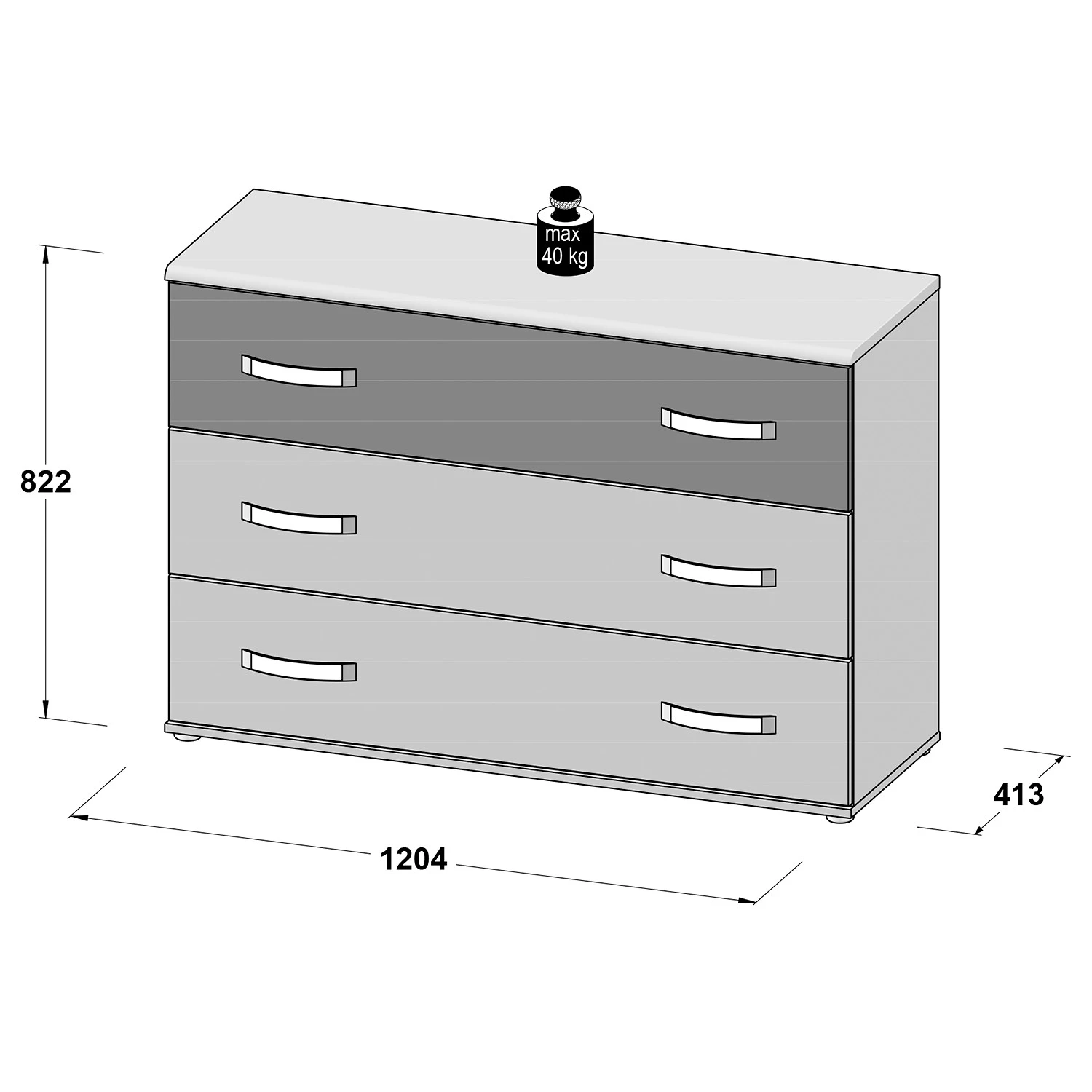 Loftscape Sideboard Asperen - Schwarz Eiche Dekor / Uni Wolfram Grau - Breite: 120 cm 2 Loftscape Sideboard Asperen - Schwarz Eiche Dekor / Uni Wolfram Grau - Breite: 120 cm – Bild 2
